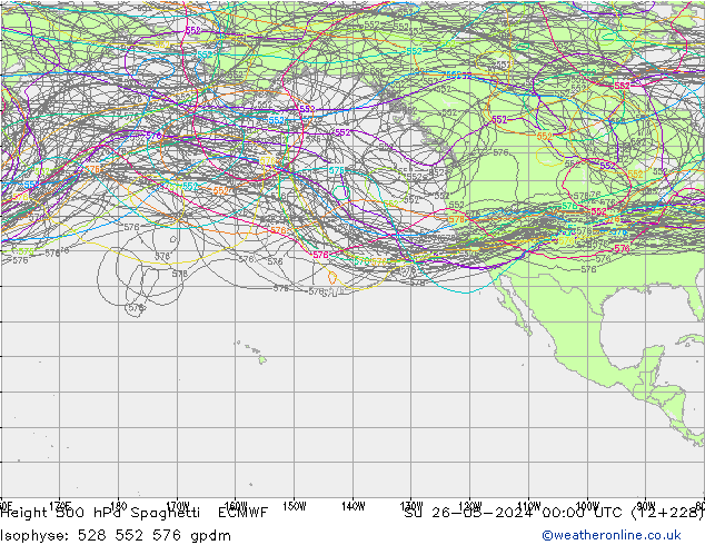 Height 500 hPa Spaghetti ECMWF Ne 26.05.2024 00 UTC