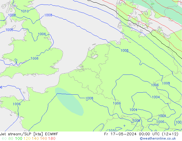 Jet stream ECMWF Sex 17.05.2024 00 UTC