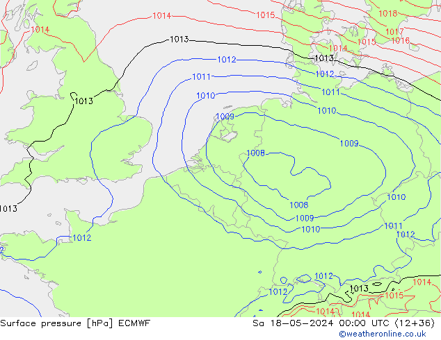 приземное давление ECMWF сб 18.05.2024 00 UTC