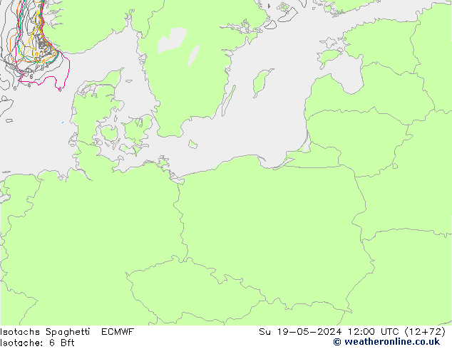 Eşrüzgar Hızları Spaghetti ECMWF Paz 19.05.2024 12 UTC