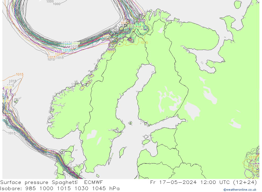 pression de l'air Spaghetti ECMWF ven 17.05.2024 12 UTC