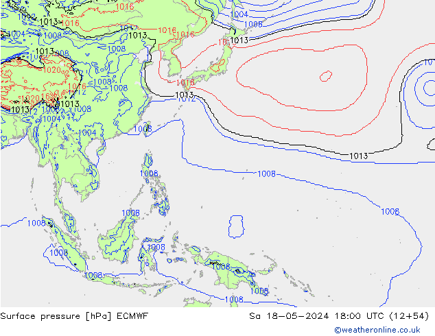 Yer basıncı ECMWF Cts 18.05.2024 18 UTC