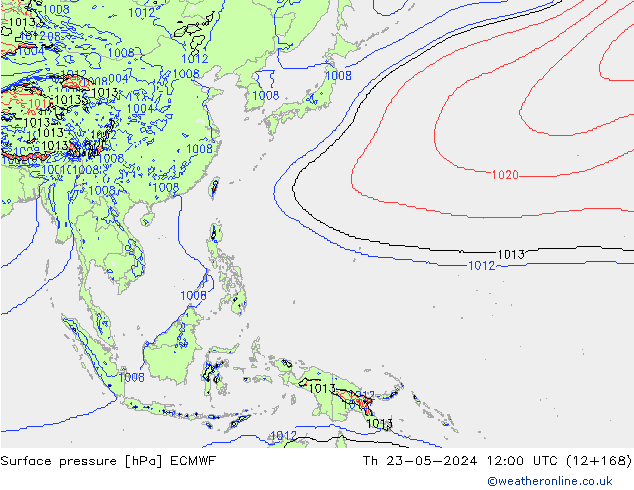 Luchtdruk (Grond) ECMWF do 23.05.2024 12 UTC