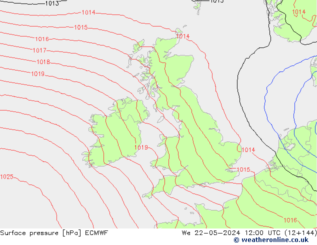 приземное давление ECMWF ср 22.05.2024 12 UTC