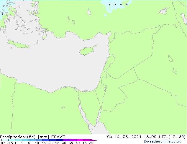 Precipitación (6h) ECMWF dom 19.05.2024 00 UTC