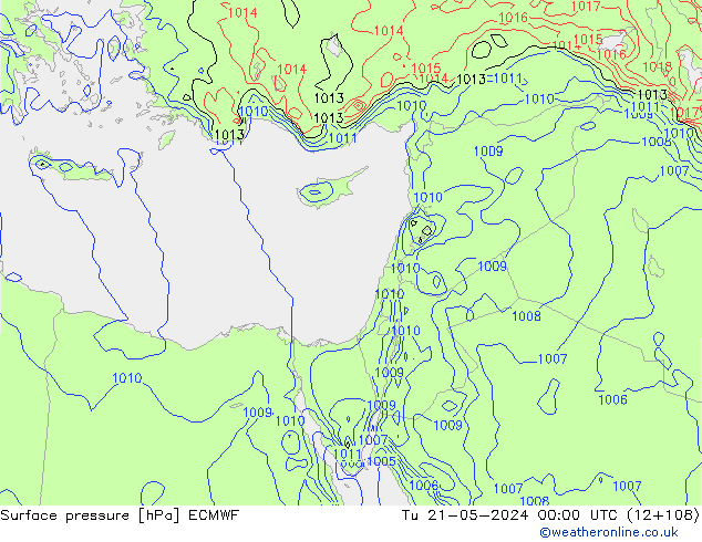 приземное давление ECMWF вт 21.05.2024 00 UTC