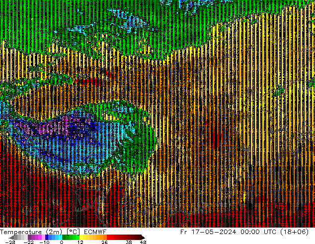 温度图 ECMWF 星期五 17.05.2024 00 UTC