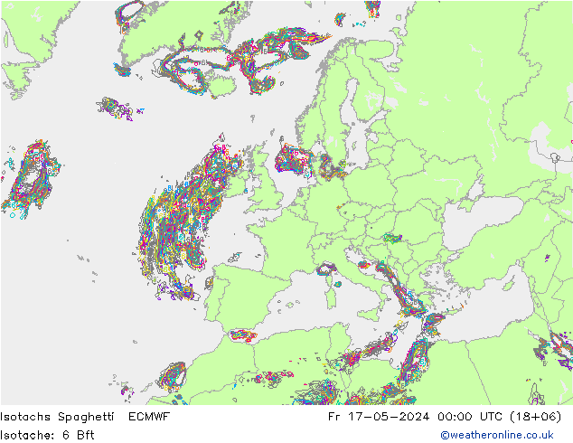 Isotachen Spaghetti ECMWF vr 17.05.2024 00 UTC