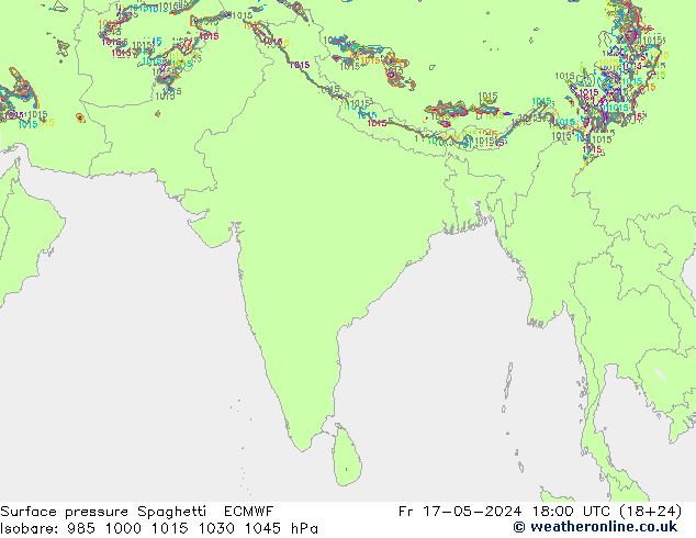 Yer basıncı Spaghetti ECMWF Cu 17.05.2024 18 UTC