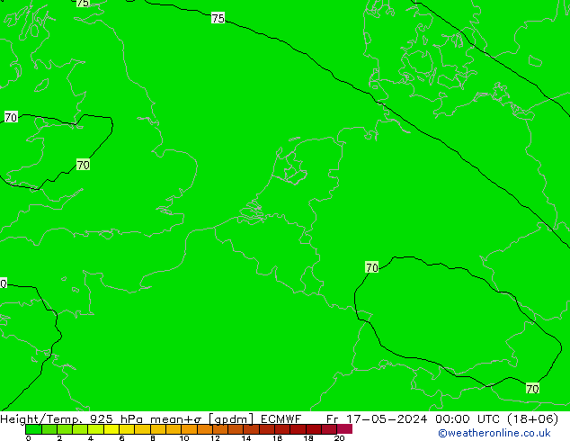 Height/Temp. 925 hPa ECMWF Fr 17.05.2024 00 UTC