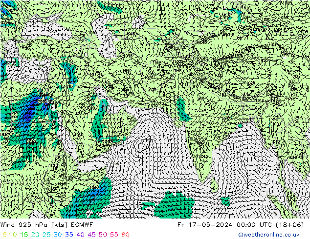 风 925 hPa ECMWF 星期五 17.05.2024 00 UTC