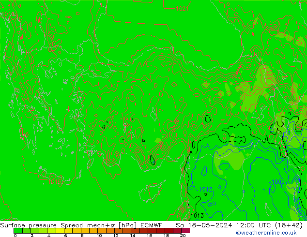 Bodendruck Spread ECMWF Sa 18.05.2024 12 UTC