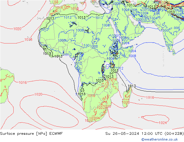 ciśnienie ECMWF nie. 26.05.2024 12 UTC