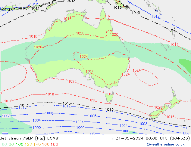 джет/приземное давление ECMWF пт 31.05.2024 00 UTC