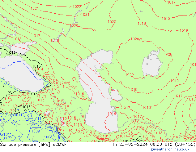 приземное давление ECMWF чт 23.05.2024 06 UTC