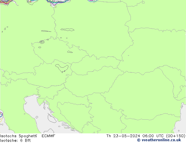 Isotachs Spaghetti ECMWF чт 23.05.2024 06 UTC