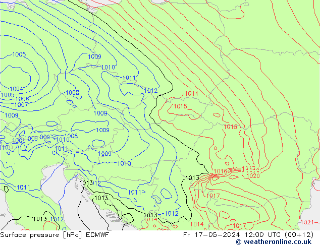 Surface pressure ECMWF Fr 17.05.2024 12 UTC