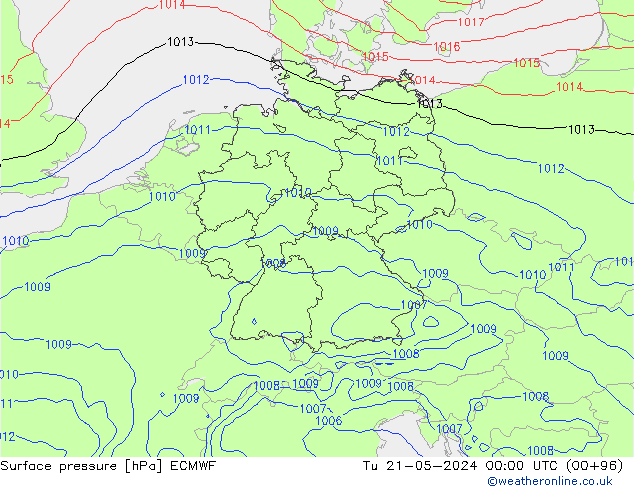 приземное давление ECMWF вт 21.05.2024 00 UTC