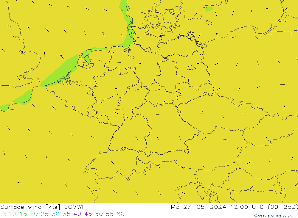 Surface wind ECMWF Po 27.05.2024 12 UTC