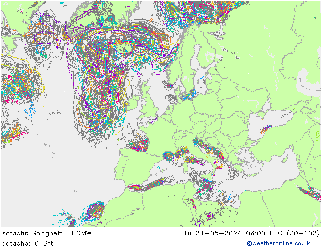 Isotaca Spaghetti ECMWF mar 21.05.2024 06 UTC