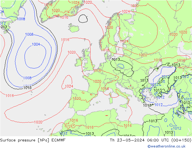 pression de l'air ECMWF jeu 23.05.2024 06 UTC