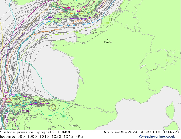 ciśnienie Spaghetti ECMWF pon. 20.05.2024 00 UTC