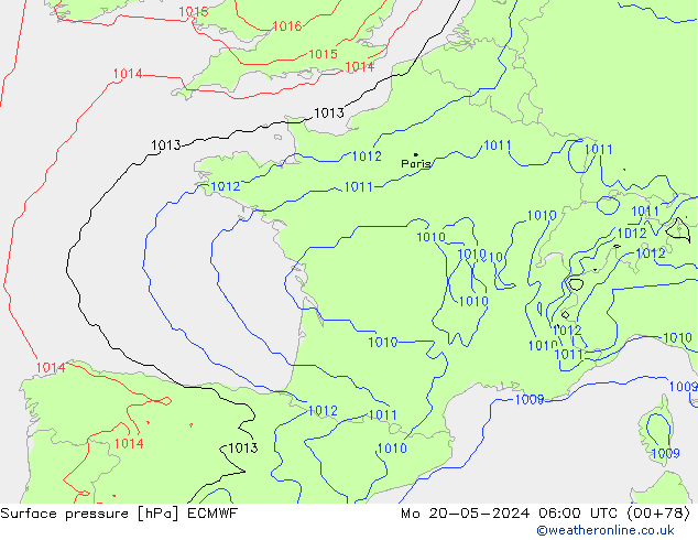 Yer basıncı ECMWF Pzt 20.05.2024 06 UTC