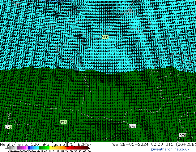 Height/Temp. 500 hPa ECMWF  29.05.2024 00 UTC