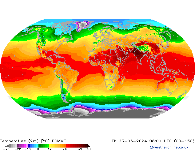 température (2m) ECMWF jeu 23.05.2024 06 UTC