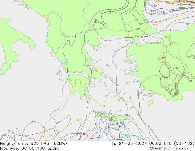 Height/Temp. 925 hPa ECMWF  21.05.2024 06 UTC