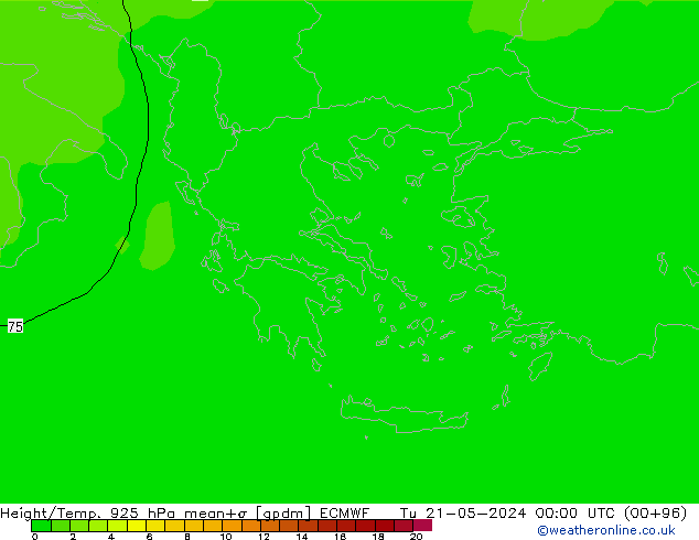 Géop./Temp. 925 hPa ECMWF mar 21.05.2024 00 UTC