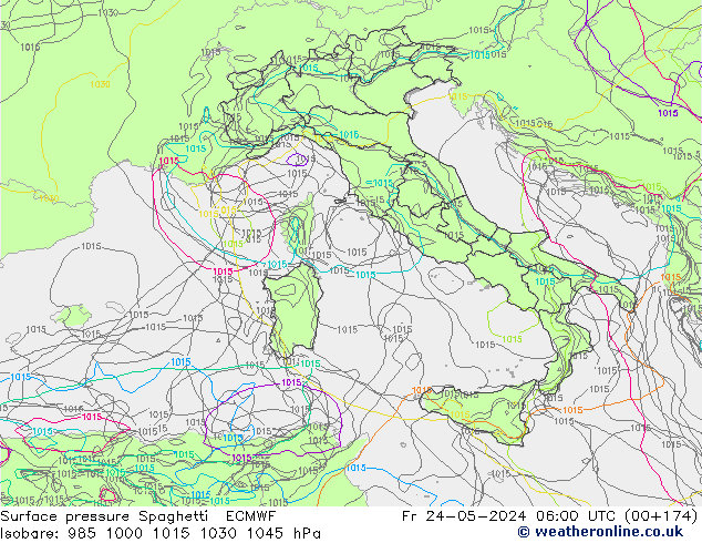 pression de l'air Spaghetti ECMWF ven 24.05.2024 06 UTC