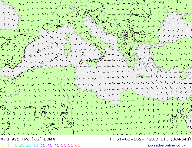 Wind 925 hPa ECMWF Fr 31.05.2024 12 UTC