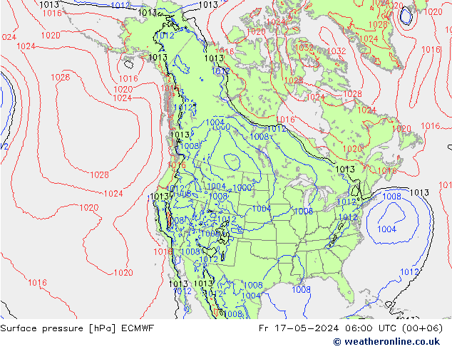 Surface pressure ECMWF Fr 17.05.2024 06 UTC