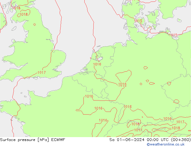 приземное давление ECMWF сб 01.06.2024 00 UTC