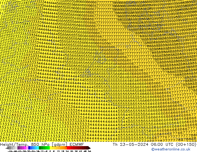 Height/Temp. 850 hPa ECMWF Th 23.05.2024 06 UTC