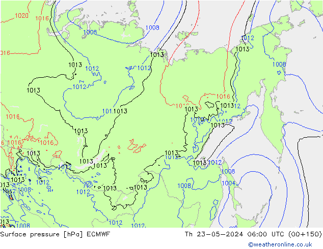 Yer basıncı ECMWF Per 23.05.2024 06 UTC