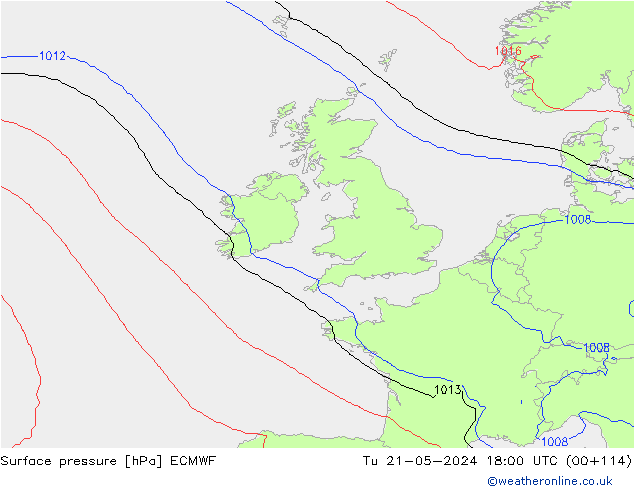 приземное давление ECMWF вт 21.05.2024 18 UTC