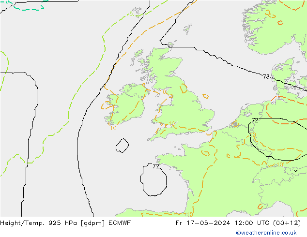 Height/Temp. 925 hPa ECMWF  17.05.2024 12 UTC