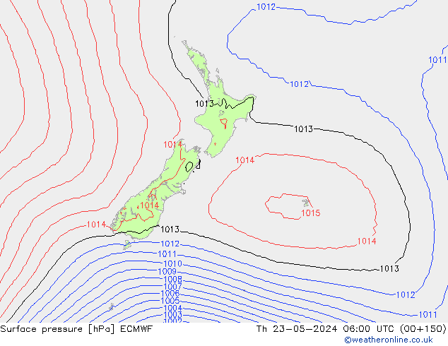 Bodendruck ECMWF Do 23.05.2024 06 UTC