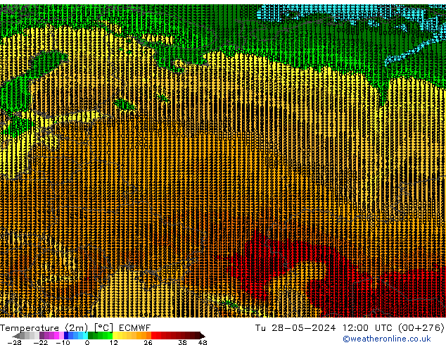 Temperatura (2m) ECMWF Ter 28.05.2024 12 UTC