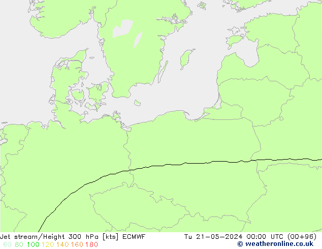 Straalstroom ECMWF di 21.05.2024 00 UTC