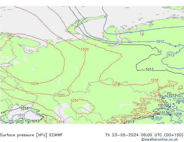 приземное давление ECMWF чт 23.05.2024 06 UTC