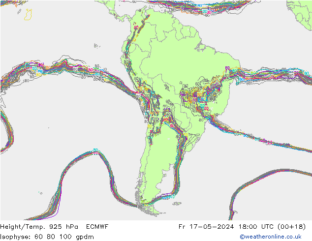 Yükseklik/Sıc. 925 hPa ECMWF Cu 17.05.2024 18 UTC