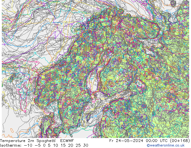 Temperaturkarte Spaghetti ECMWF Fr 24.05.2024 00 UTC