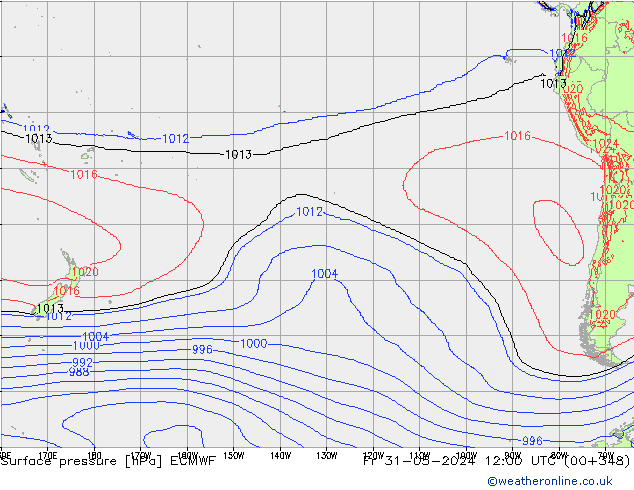 pressão do solo ECMWF Sex 31.05.2024 12 UTC