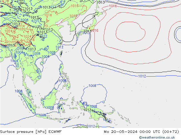 Surface pressure ECMWF Mo 20.05.2024 00 UTC