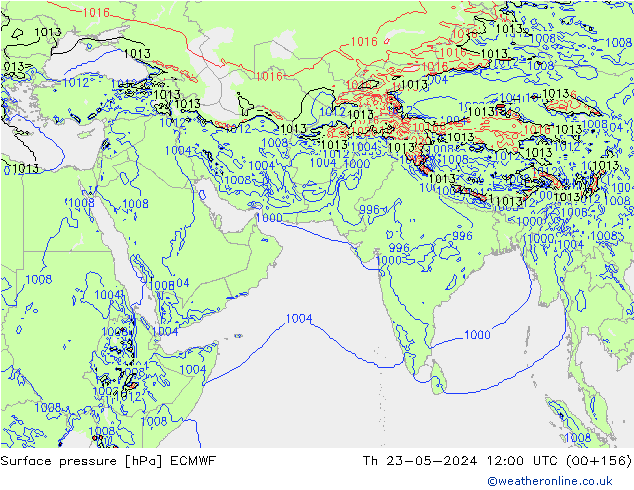 Surface pressure ECMWF Th 23.05.2024 12 UTC