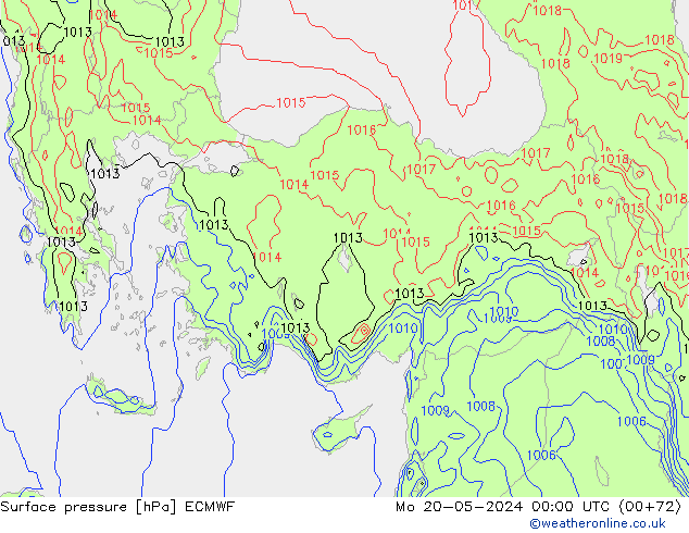 приземное давление ECMWF пн 20.05.2024 00 UTC