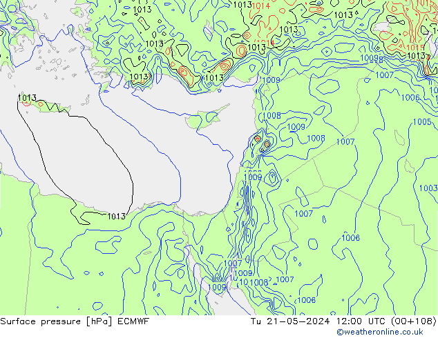 pression de l'air ECMWF mar 21.05.2024 12 UTC